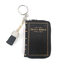 Load image into Gallery viewer, Holy Bible Book Bag Charm/Coin Purse In Vinyl
