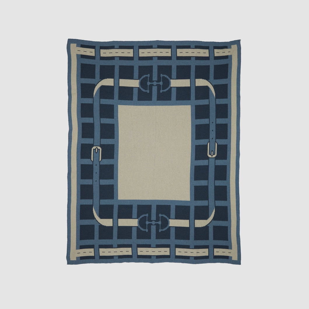 Equestrian Lattice Blanket ~ Grey or Blue