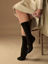 Load image into Gallery viewer, Solid Alpaca Socks | Light Cushion | Crew Socks | UPDATED: Black / Medium

