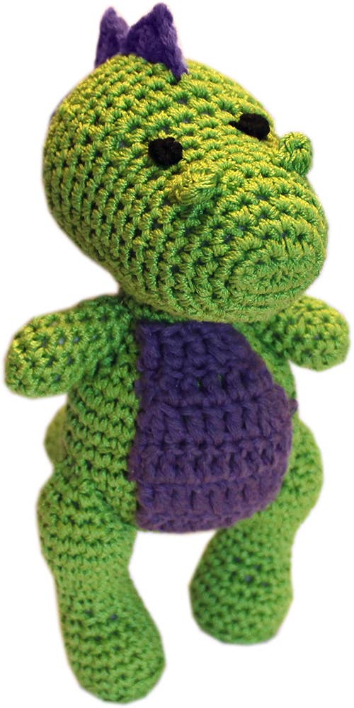 Dex the T-Rex Knit Knacks Organic Cotton Dog Toy