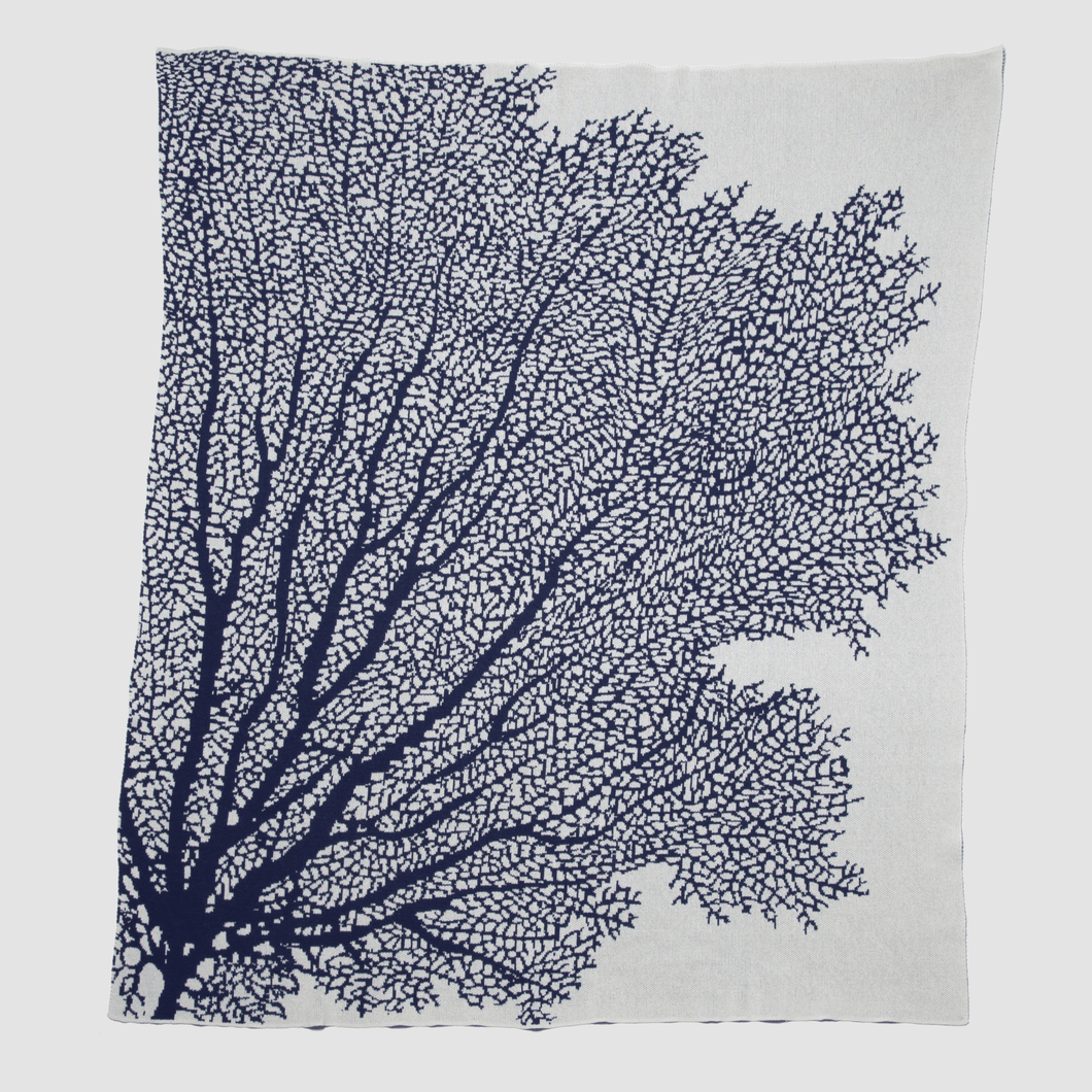 Coastal Fan Coral Throw Blanket