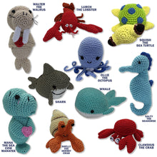 Load image into Gallery viewer, Ocean Buddies Group ~ Knit Knacks Organic Cotton Dog Toys
