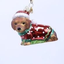 Load and play video in Gallery viewer, Dashing Dachshund Puppy Ornament
