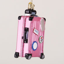 Load and play video in Gallery viewer, Pink Rolling Suitcase Ornament
