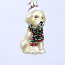 Load and play video in Gallery viewer, Holiday Yellow Labrador Puppy Ornament
