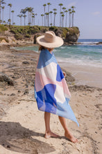 Load image into Gallery viewer, Mykonos Pareo ~ Santorini Blue and Pink
