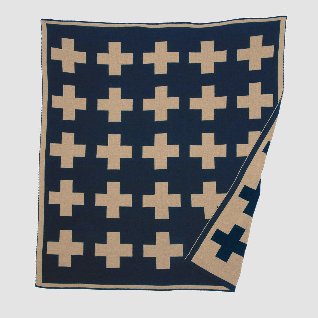 Swiss Cross Reversible Throw Blanket ~ Choice of Color