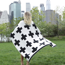 Load image into Gallery viewer, Swiss Cross Reversible Throw Blanket ~ Choice of Color

