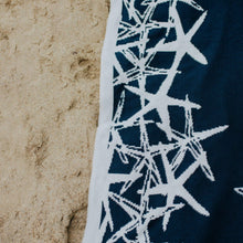 Load image into Gallery viewer, Reversible Sustainable Coastal Knit Throw Blanket ~ Tumbling Starfish
