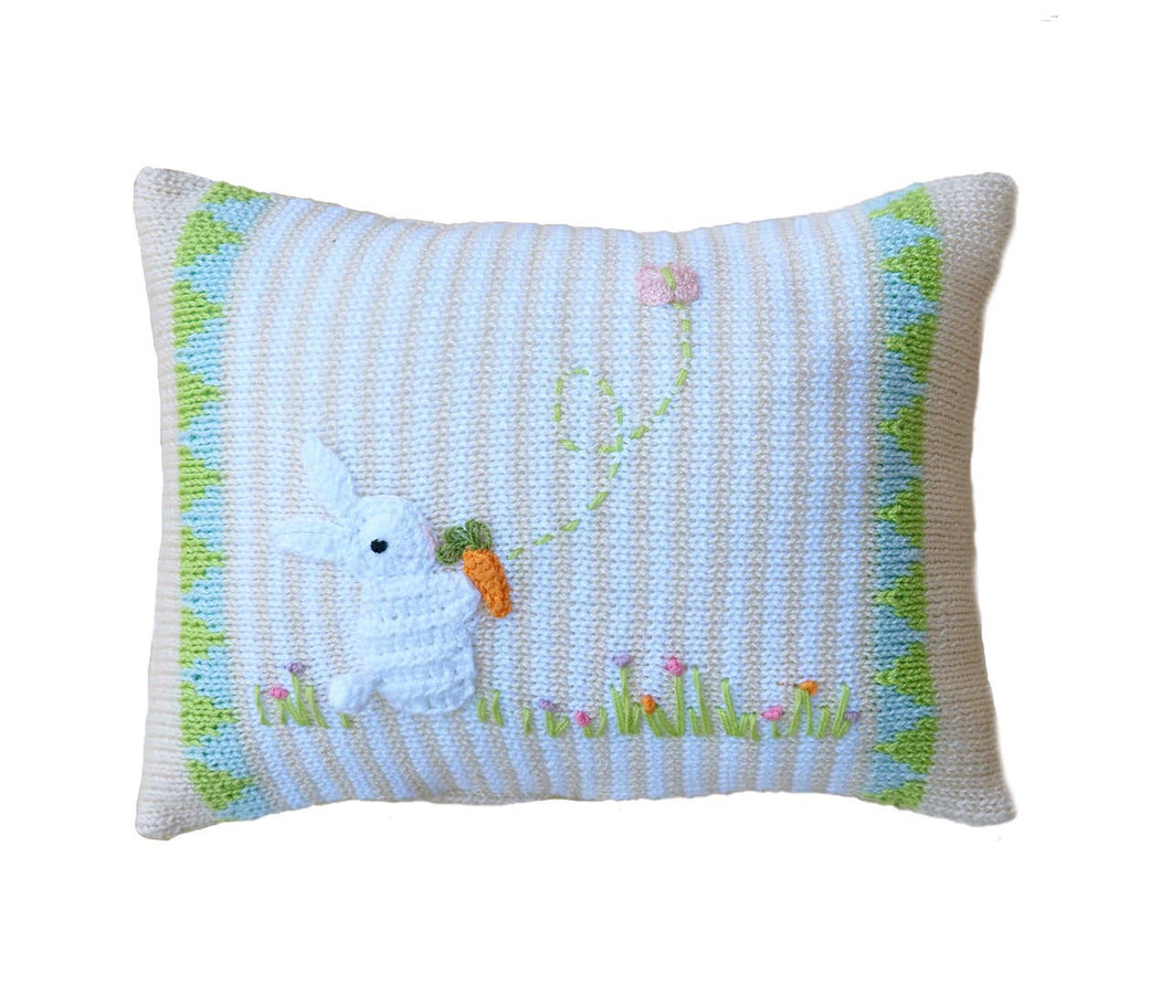 Spring Bunny Mini Pillow ~ Ecru
