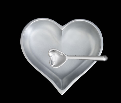 April Diamond Birthstone Heart with Heart Spoon