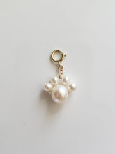 Load image into Gallery viewer, Fresh Water Pearl Paw Print Charm on 14k Gold Filled Ball Chain Necklace
