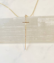 Load image into Gallery viewer, Modern Cross Necklace ~14kt Gold Fill or Sterling Silver
