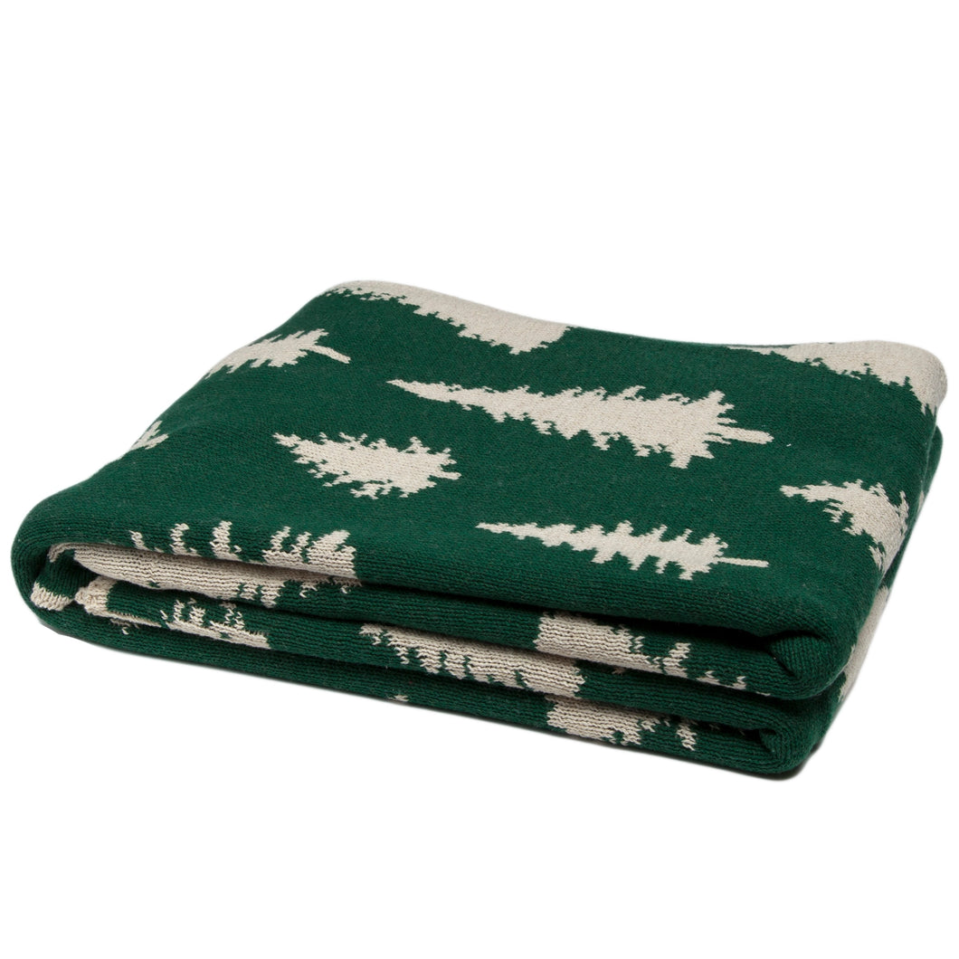 Fir Trees Reversible Holiday Throw