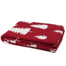 Load image into Gallery viewer, Fir Trees Reversible Holiday Throw
