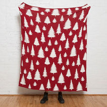 Load image into Gallery viewer, Fir Trees Reversible Holiday Throw
