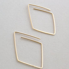 Load image into Gallery viewer, Geo Diamond Hoops ~ Available in 14k gf or Sterling Silver
