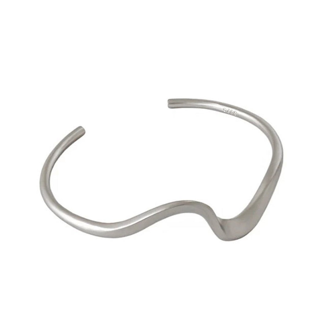 Sterling Silver “Go With The Flow” Wave Cuff Bracelet