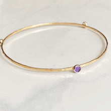 Load image into Gallery viewer, Hammered 14k Gold Filled Bangle ~ Choice of Stones
