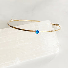 Load image into Gallery viewer, Hammered 14k Gold Filled Bangle ~ Choice of Stones

