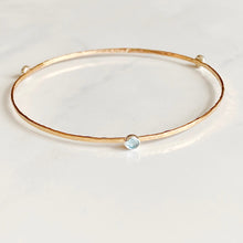Load image into Gallery viewer, Hammered 14k Gold Filled Bangle ~ Choice of Stones
