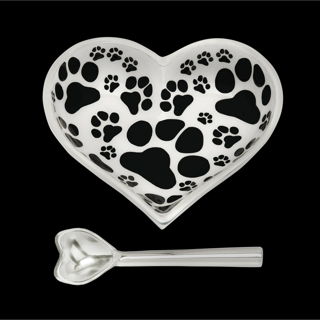 Happy Puppy Love Heart Bowl with Heart Spoon