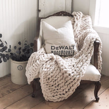 Load image into Gallery viewer, Infinite Chunky Knit Blanket ~ Big ~ Oat, Slate, or White
