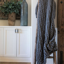 Load image into Gallery viewer, Infinite Chunky Knit Blanket ~ Big ~ Oat, Slate, or White
