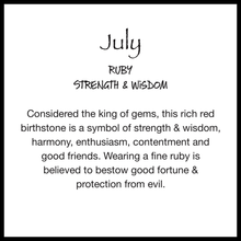 Load image into Gallery viewer, July Ruby Birthstone Heart with Heart Spoon

