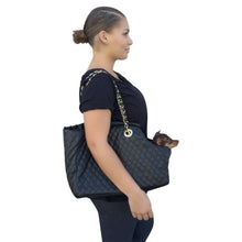 Load image into Gallery viewer, Kate Quilted Carrier in Black Vegan Leather
