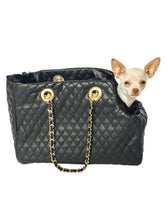 Load image into Gallery viewer, Kate Quilted Carrier in Black Vegan Leather
