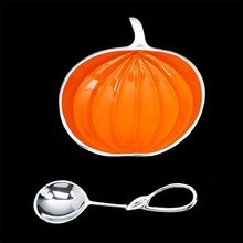 Load image into Gallery viewer, Lil Pumpkin Dish with Leaf Spoon
