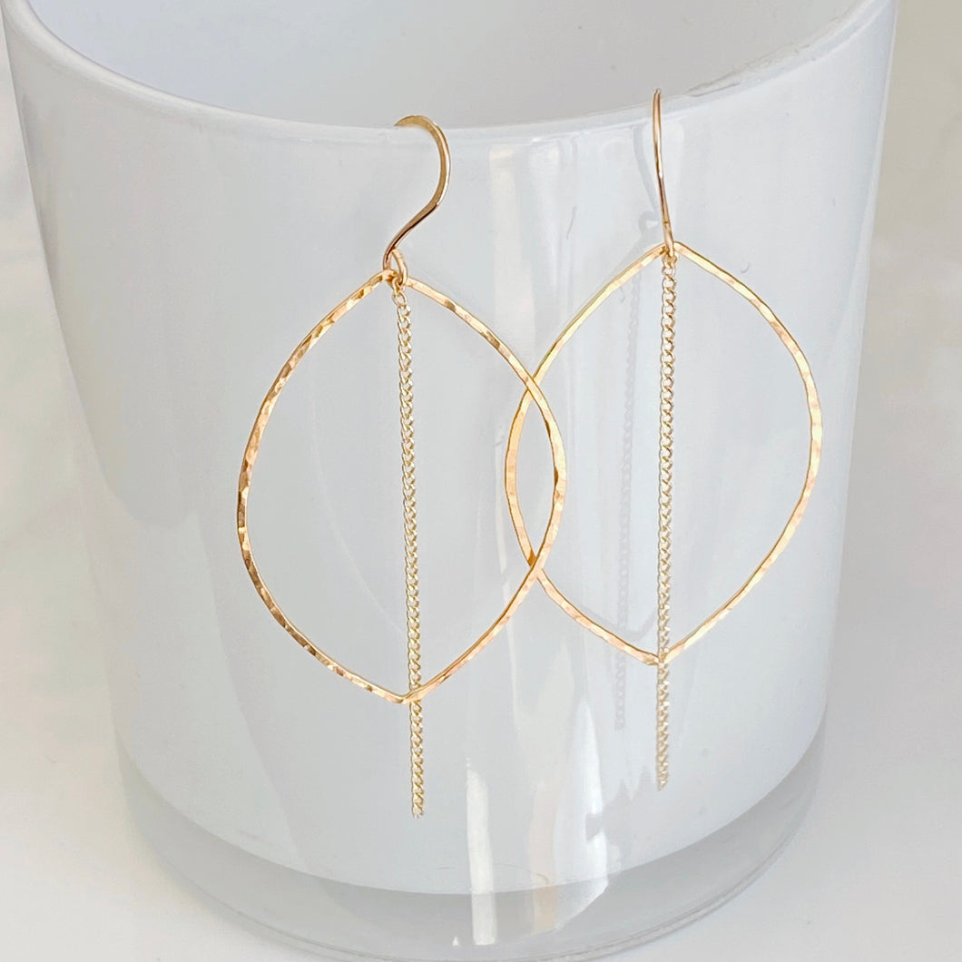 14kt Gold Filled Leaf Dangle Earrings