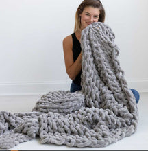 Load image into Gallery viewer, Infinite Chunky Knit Blanket | Minky | Big
