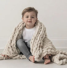 Load image into Gallery viewer, Infinite Chunky Knit Blanket | Minky | Little
