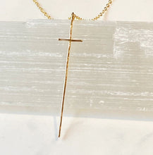 Load image into Gallery viewer, Modern Cross Necklace ~14kt Gold Fill or Sterling Silver
