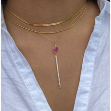 Load image into Gallery viewer, Purple Ruby Bar Drop Necklace
