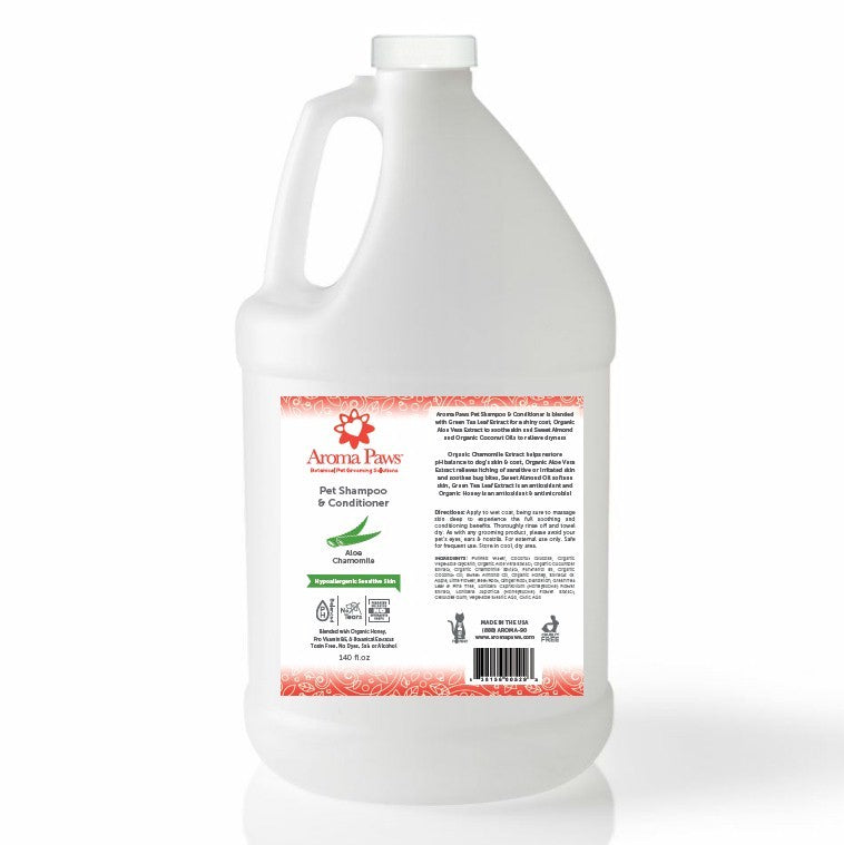 Aloe Chamomile Pet Shampoo & Conditioner in One ~ Hypoallergenic ~ Gallon