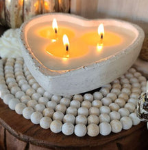 Load image into Gallery viewer, Small Clay Heart Soy Candle in White
