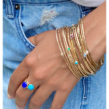 Load image into Gallery viewer, Textured 14K Gold Filled Bangles ~ Choice of Stones
