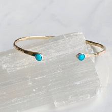 Load image into Gallery viewer, Turquoise Hammered Open Cuff
