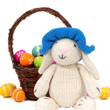 Load image into Gallery viewer, White Bunny With Blue Sun Hat
