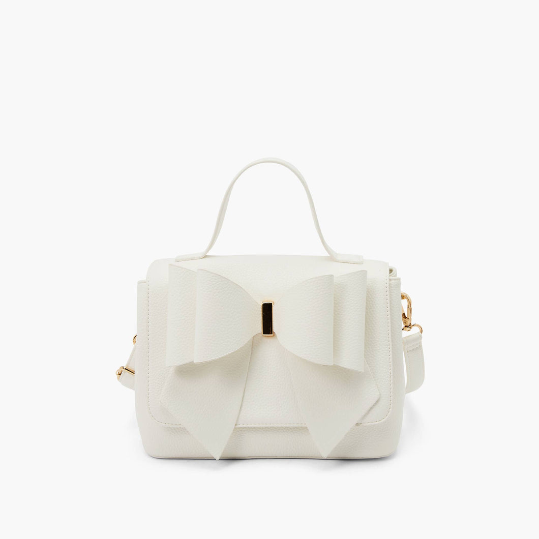 Eva Double Bow Crossbody ~ White