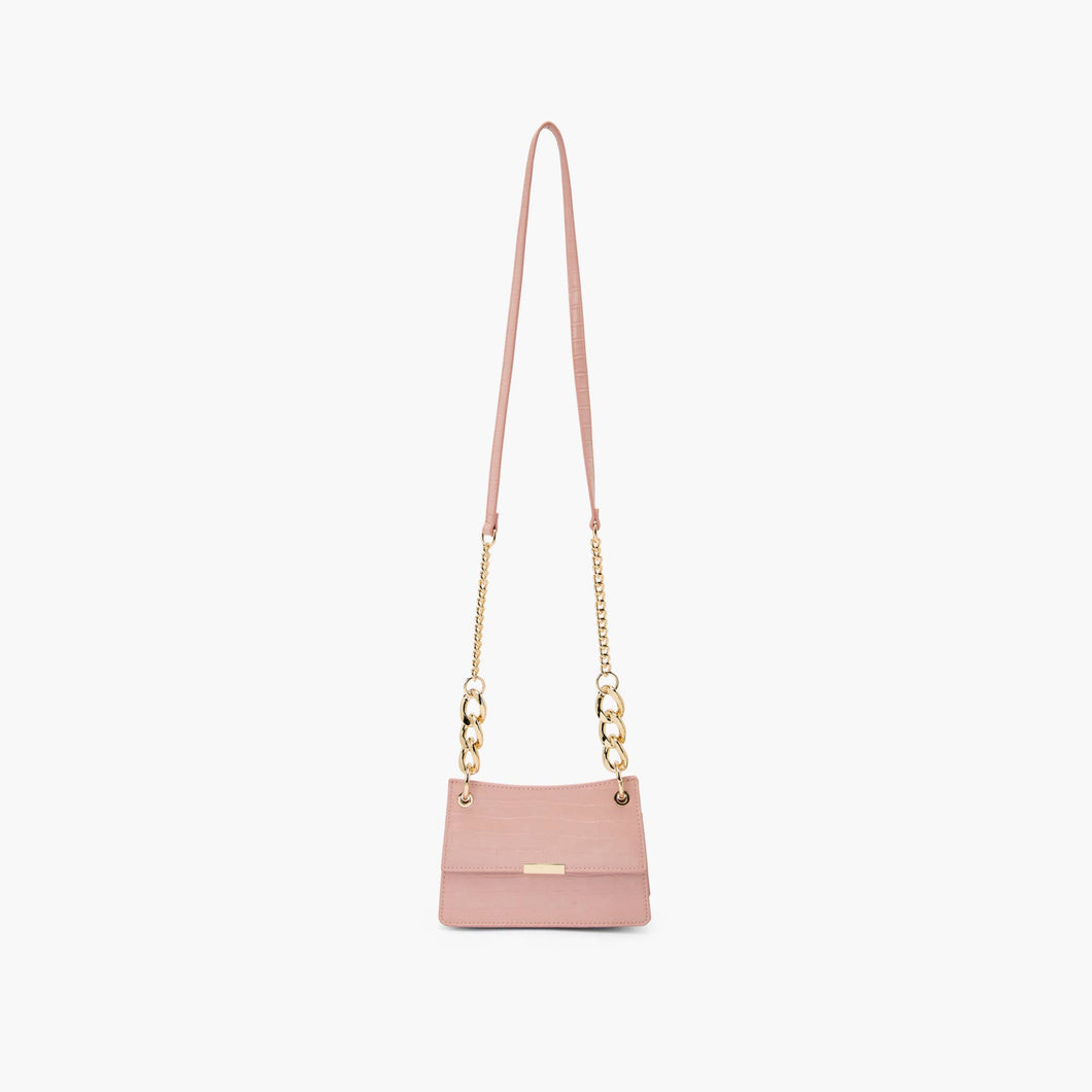 Suvi Faux Croc Crossbody ~ Candy Pink, Ivory, or Rose Pink