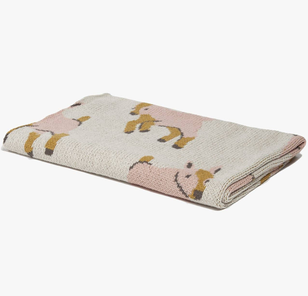Baby Goat Throw in Pink or Pond